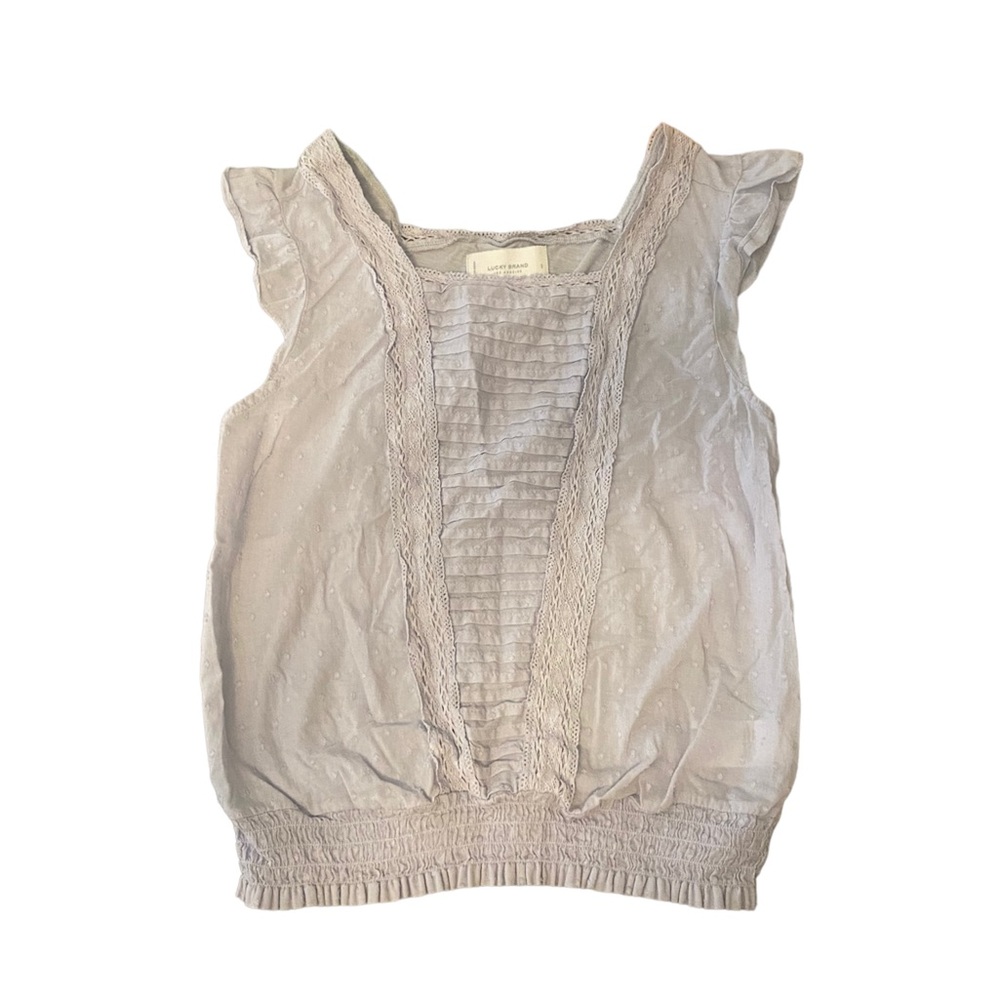 Lucky Brand pale lavender peasant top
